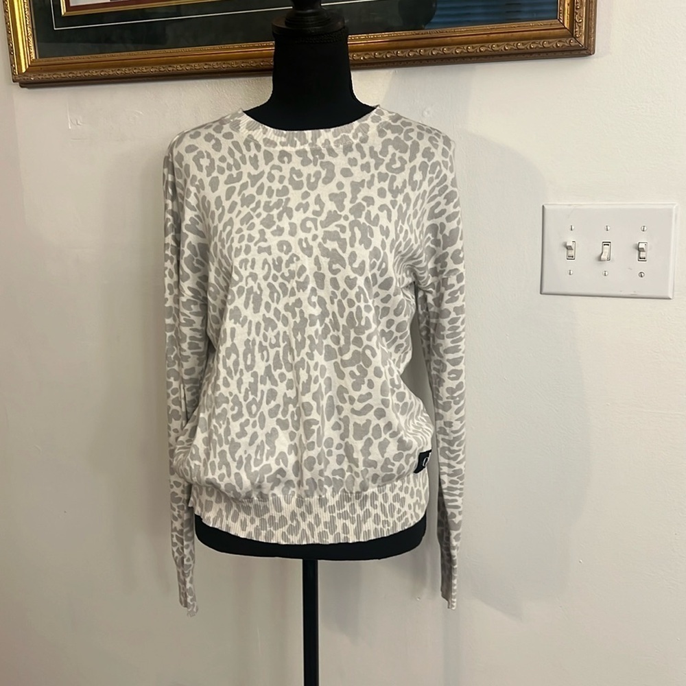 Calvin Klein Jeans Cotton Animal Print Sweater, Sz. M.
